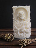 Jesus Embossed Pillar Candle