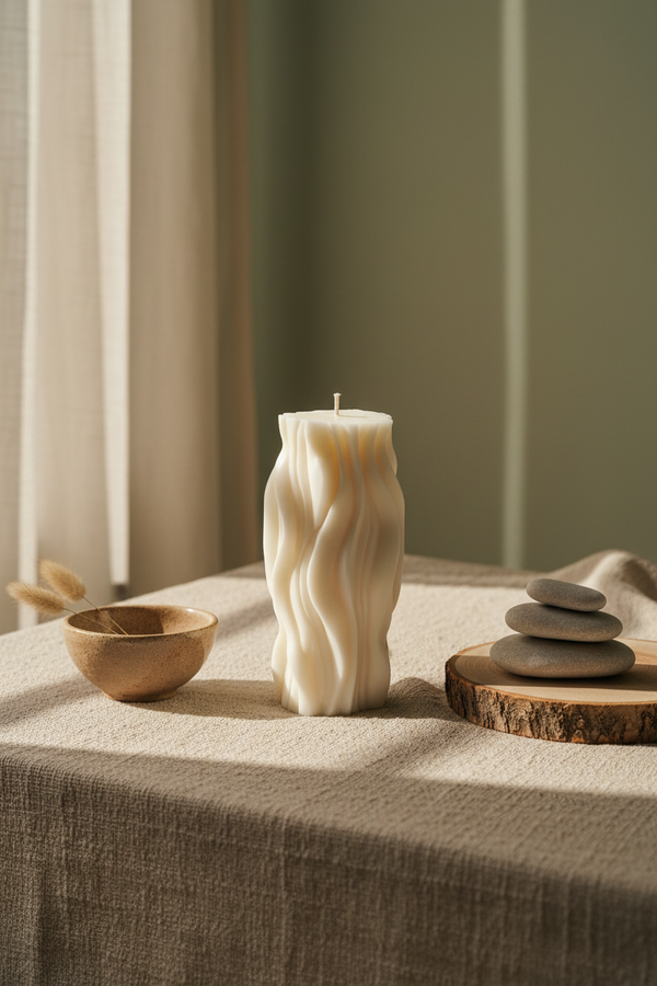 Aura Wave Sculptural Candle