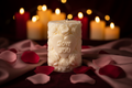 White I Love You candle with romantic background
