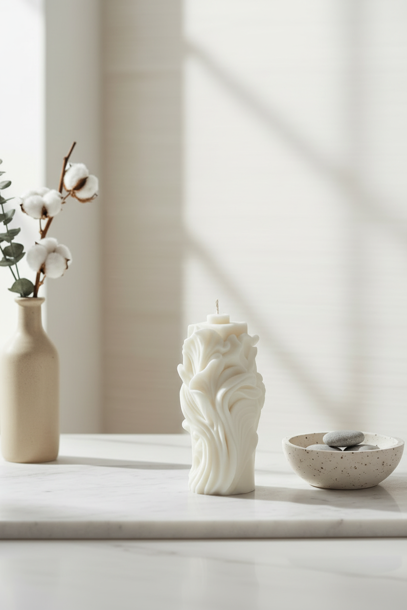 Zoomed candle with light background